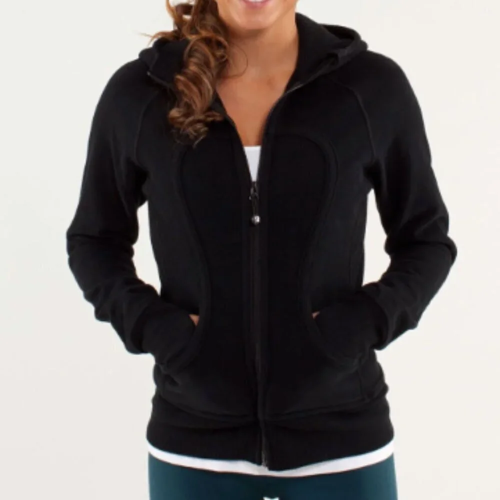Lululemon Black Sporty Athleisure Long Sleeve Full Zip Scuba Hoodie Jacket
